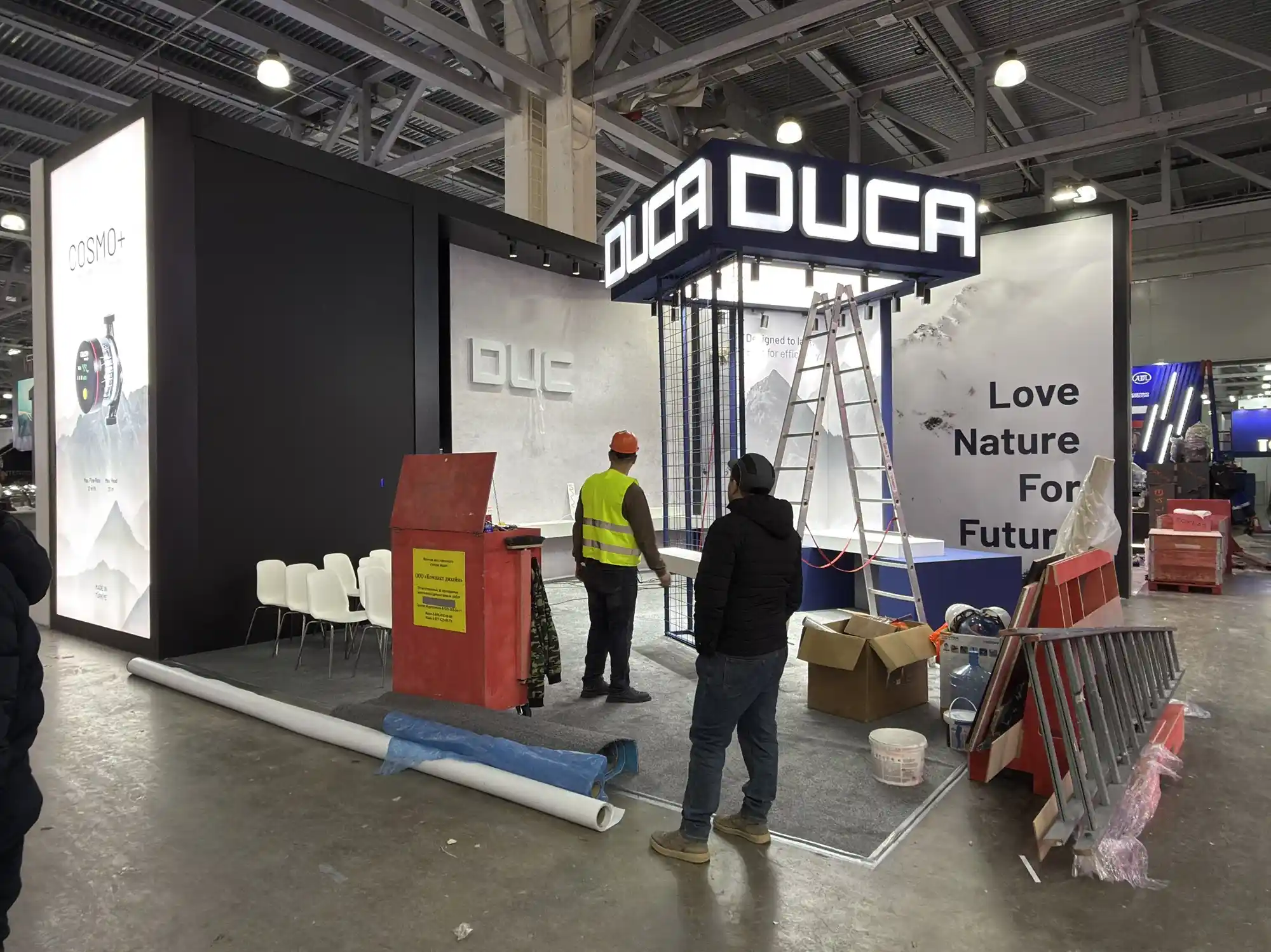 Duca Pompa Moskova fuar standı tasarımı ve kurulumu - Aquaflame Moscow Crocus Expo Center