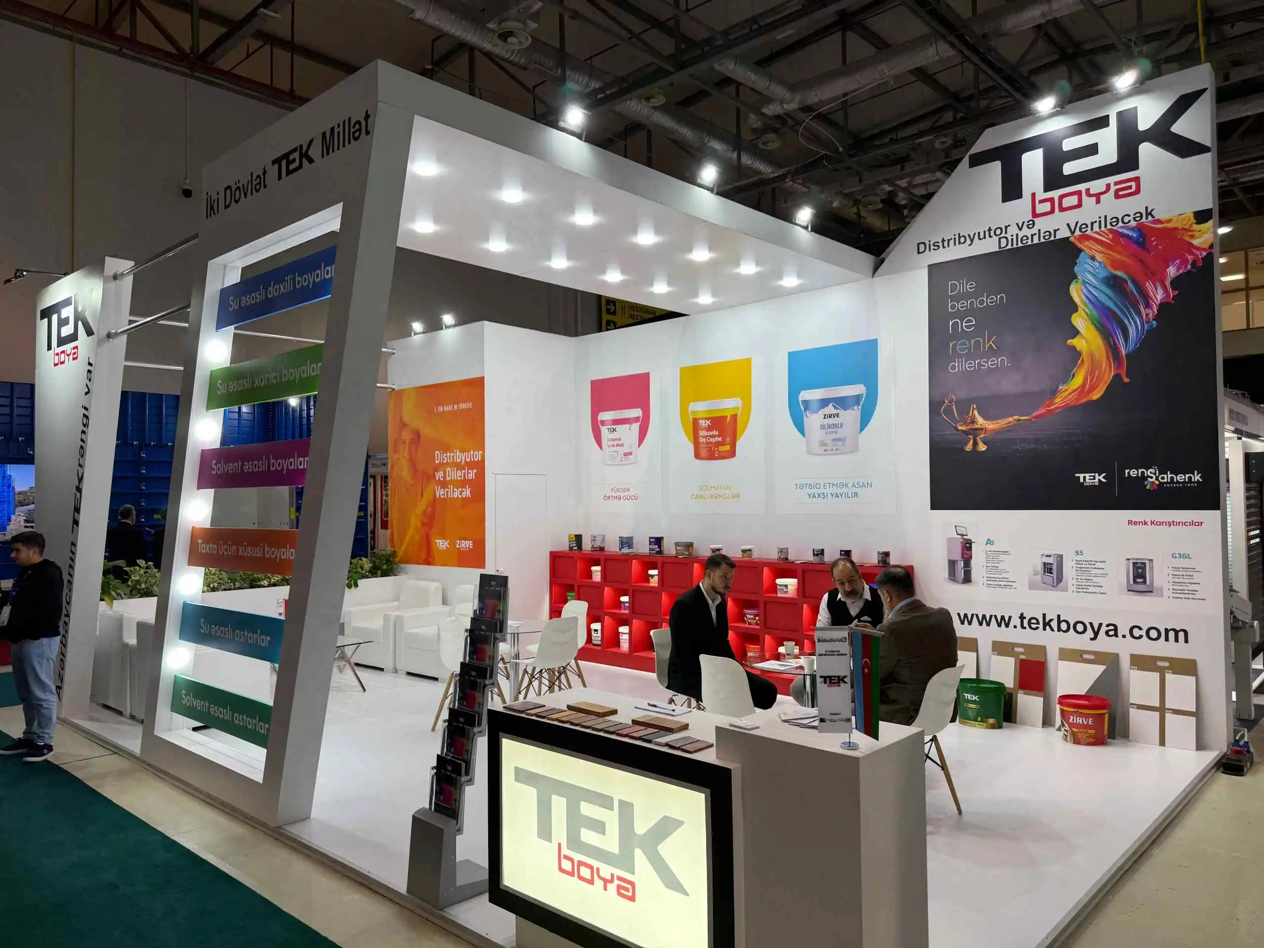 Tek Boya Bakü fuar standı ahşap fuar standı genel görünüm